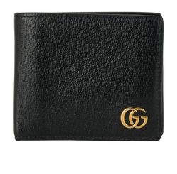 Gucci GG Wallet, Leather, Black, MII, B, 3*
